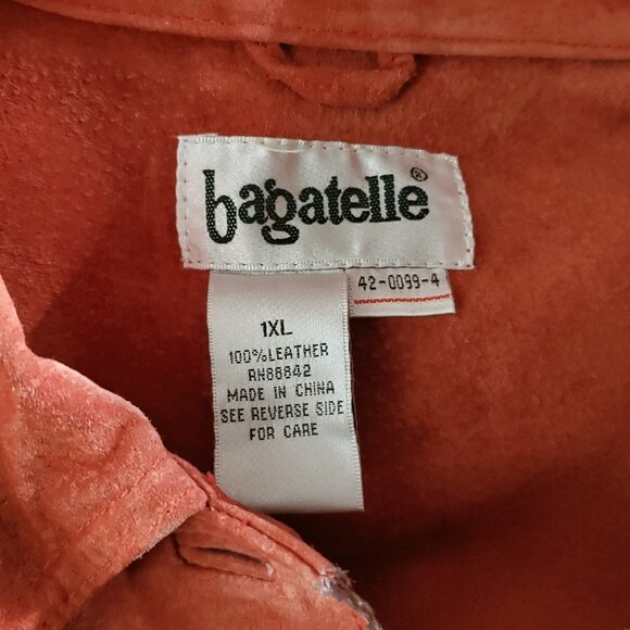 Womens Suede Shirt Jacket 1X Burnt Orange Boho Hippie Barn Chore Shacket Y2K - Picture 12 of 13